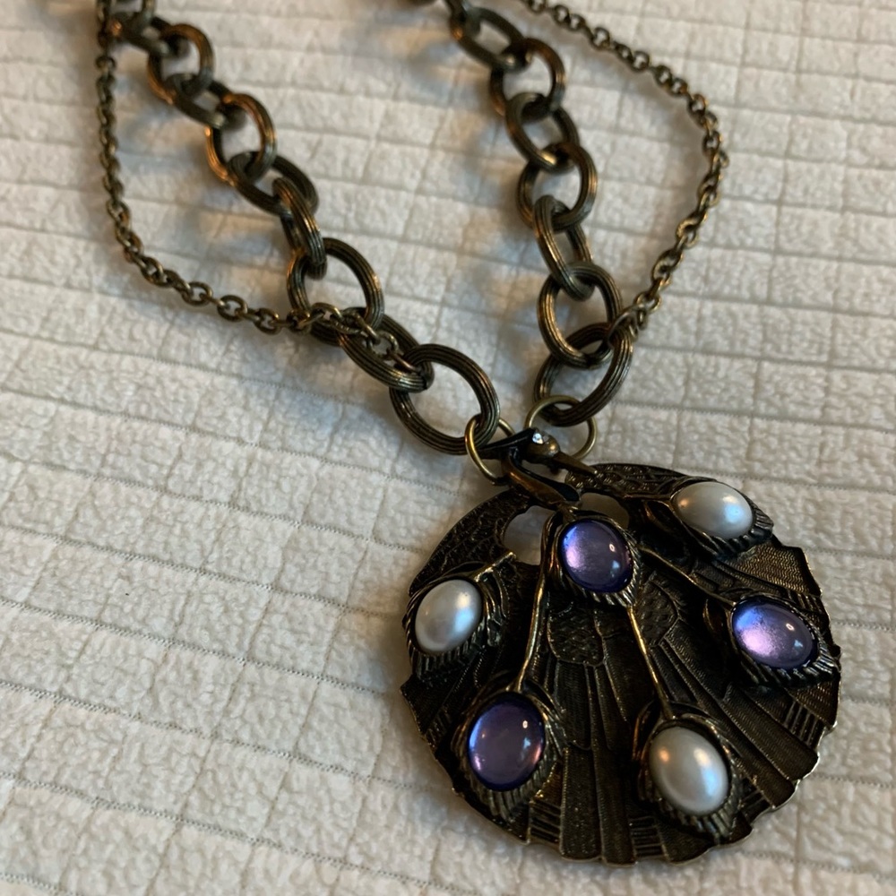 Marlyn Schiff peacock pendant necklace